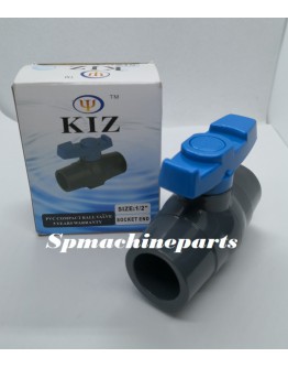 KIZ PVC Connectors Compact Ball Valve Socket End (Non-Threaded) 15mm