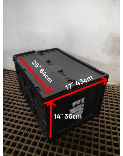 Foldable Storage Container Large Black Tote Box 